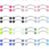 Yaalozei Yaalozei 16G Snake Eye Tongue Rings Glow In Dark Balls Curved Tongue Barbell Frog Eye Tongue Ring Retainer Piercing Jewelry For Women Men 14Mm 16Mm Bar | Body Piercing Barbells