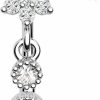 COCHARM Cocharm Cute Dangling Flower Rook Earrings For Women 16G Cz Dangle Rook Barbell Stainless Steel 8Mm Rook Piercing Dainty Dangly Rook Jewelry | Body Piercing Barbells