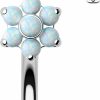 COCHARM Cocharm Minimalist Flower G23 Solid Titanium Belly Button Rings 14G Threadless Push In Belly Navel Rings Flat Back Belly Navel Piercing Jewelry Surgical Steel | Body Piercing Barbells