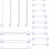 Ovxznts Ovxznts 14G Clear Bioflex Flexible Acrylic Straight Barbells Nipple Rings Tongue Ring Industrial Earring Pregnancy Belly Button Ring Retainer Piercing Jewelry 14Mm 16Mm 19Mm 25Mm 38Mm | Body Piercing Barbells