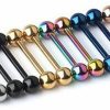 Kiokioa Kiokioa 12Pc 14G Mix-Color Stainless Steel Straight Barbell Tongue Rings Bars Piercing 5/8\" Length | Body Piercing Barbells