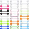 SCERRING Scerring 14G Tongue Rings Acrylic Tongue Piercing Jewelry Flexible Straight Tongue Nipple Rings Barbells Piercing Bars 16Mm 5/8\" For Women Men 48Pcs | Body Piercing Barbells