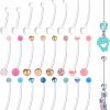 EVELICAL Evelical 26Pcs Pregnancy Belly Button Rings Long Bar Maternity Flexible Bioplast Cz Clear Navel Rings Sport Belly Piercing Retainer Body Jewelry | Body Piercing Barbells