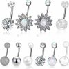 Lucomb Lucomb Belly Button Rings Piercing, 10 Pcs 14G Navel Rings Barbells Body Piercing Jewelry Belly Rings Gift For Women Men Girls | Body Piercing Barbells