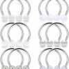 SCERRING Scerring 6 Pairs 14G Stainless Steel Horseshoe Nipple Rings Hoop Cartilage Earrings Nipplerings Piercing Jewelry For Women Men 14Mm 16Mm | Body Piercing Barbells