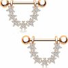 Melighting Melighting Nipple Rings 14G Flower Nipple Barbell Gingerbread Man Nipple Piercing Jewelry For Women Stainless Steel 316L Clear Cz 14Mm Nipple Jewelry Body Piercing Jewelry | Body Piercing Barbells