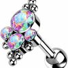 Pierced Owl Pierced Owl - 16Ga G23 Implant Grade Titanium Cz Crystal And Ball Cluster Internally Threaded Barbell | Body Piercing Barbells