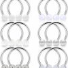 SCERRING Scerring 6 Pairs 14G Stainless Steel Horseshoe Nipple Rings Hoop Cartilage Earrings Nipplerings Piercing Jewelry For Women Men 14Mm 16Mm | Body Piercing Barbells