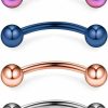 Ruifan Ruifan 12G 16Mm Surgical Steel Eyebrow Pa Snake Eyes Tongue Nipple Navel Belly Ring Body Piercing Jewelry 2-6Pcs | Body Piercing Barbells