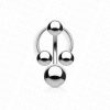 TOOLSSIDE Toolsside Vch Jewelry Vertical Hood Piercing For Women - 4 Balls Surgical Steel Horseshoe & Barbell Combo For Vch Piercing - 14G Curved Barbell Genital Piercing, Stainless Steel, Surgical Steel | Body Piercing Barbells