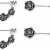 NASAMA Nasama Stainless Steel Rose Nipple Ring Cz Stars Nipple Barbell Rings Nipple Tongue Body Piercing Jewelry | Body Piercing Barbells