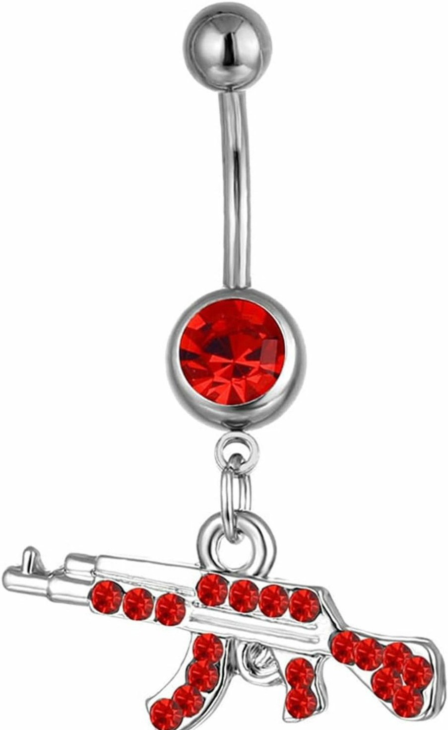 FUTIMELY Futimely Personalized Rifle Gun Belly Button Ring Ak47 Assault Rifle Pendant Belly Button Nail Human Body Piercing Jewelry For Women And Men | Body Piercing Barbells