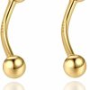 SILBERTALE Silbertale Daith Rook Earrings Sterling Silver Cartilage Earring Stud Tragus Piercing Eyebrow Rings Petite Belly Ring Curved Barbell Body Piercing 5/16'' | Body Piercing Barbells