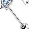 OUFER Oufer Tongue Rings, Totally 316L Surgical Steel Tongue Piercing Jewelry, Butterfly 14G Tongue Barbells, Internally Thread Tongue Rings For Women Men | Body Piercing Barbells