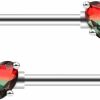 Excepro Excepro 2Pcs Nipple Barbell 316L Surgical Ss Pvd Plated Multi-Color Red Blue Rainbow Pink Purple Cz Heart Shaped Nipple Piercing Shiny Sparkingly Nipple Rings | Body Piercing Barbells