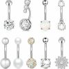 Tomovely Tomovely 14G Belly Button Ring Cute Belly Button Rings Surgical Stainless Steel Belly Rings For Women Navel Rings Piercing Jewelry Belly Button Piercing Jewelry | Body Piercing Barbells