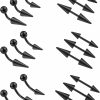 ZS Zs 18Pcs Spike Eyebrow Piercing Jewelry, 16G Curved Barbell Vertical Labret Lip Rings, Spike Tragus Helix Earrings Rook Nose Bridge Rings For Women Men | Body Piercing Barbells