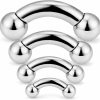 Hoeudjo Hoeudjo Pa Ring Internally Threaded Curved Barbells Cr Bent Barbell 316L Surgical Steel Pierced Body Jewelry For Women Men 2G 4G 6G 8G 4 Pieces | Body Piercing Barbells