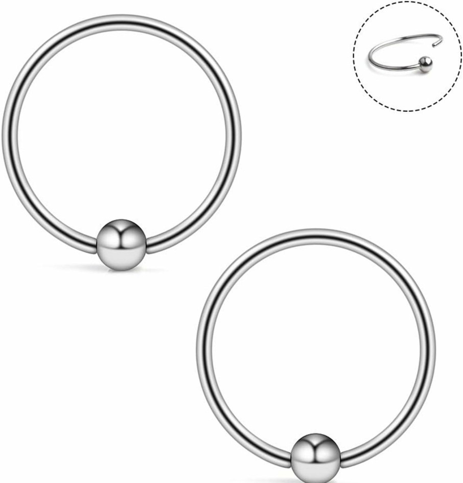 Ruifan Ruifan 22G 8Mm Nose Hoop Lip Eyebrow Tongue Helix Tragus Cartilage Septum Piercing Ring 2-12Pcs | Body Piercing Barbells