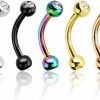 Forbidden Body Jewelry Forbidden Body Jewelry 16G Surgical Steel Curved Barbells For Eyebrow/Rook/Daith Piercing And More (5-Pack 8Mm) | Body Piercing Barbells