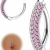 FIASASO Fiasaso Clicker Belly Button Ring For Women Hypoallergenic 14G Surgical Steel Belly Rings Simple Hoop Belly Button Piercing Reverse Navel Ring Piercing Jewelry | Body Piercing Barbells