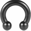 VCMART Vcmart Internally Threaded Black Circular Barbells Horseshoe 00G-0G-2G-4G-6G-8G-10G-12G 12Mm/16Mm/19Mm 316L Surgical Steel Pierced Body Jewelry Sold Individually | Body Piercing Barbells