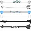 Mayhoop Mayhoop 14G Stainless Steel Industrial Barbell Earring Cartilage Body Piercing Jewelry 38Mm 1&1/2 Inch Industrial Piercing Bar | Body Piercing Barbells