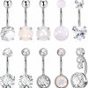 NICEIGHT Niceight 10Pcs 14G Surgical Steel Belly Button Rings For Women Girls Cz Belly Button Piercing Barbell Belly Rings Cute Navel Rings Piercing Jewelry 10Mm 12Mm | Body Piercing Barbells