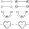 ORAZIO Orazio 4 Pairs 14G Stainless Steel Nipplerings Nipple Tongue Rings Cz Opal Barbell Body Piercing Jewelry | Body Piercing Barbells