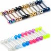 Prjndjw Prjndjw 14G Surgical Steel Tongue Rings Glow In The Dark Tongue Nipple Rings Glitter Tongue Ring Steel Ball Body Piercing Jewelry For Women Men 24Pcs 16Mm | Body Piercing Barbells