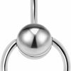 CrazyPiercing Crazypiercing Door Knocker Stainless Steel Reverse Bar Belly Button Ring Piercing Navel Ring 14G 1/2\" | Body Piercing Barbells