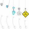 TOKRING Tokring Pregnancy Belly Button Rings Plastic Maternity Long Belly Button Rings Bar For Healing Clear Flexible Belly Piercing Retainer With Different Balls For Replacement 18Mm 25Mm 32Mm 35Mm 38Mm | Body Piercing Barbells