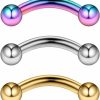 Ruifan Ruifan 14G 5/16 Inch Stainless Steel Curved Eyebrow Rings Petite Belly Rings Body Jewelry Piercing Set 3Mm Ball | Body Piercing Barbells