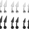 BodyAce Bodyace 12Pcs Spike Rook Earrings Eyebrow Rings, 316L Surgical Steel 16G Curved Barbell Cartilage Helix Earring, Lip Rings Tragus Daith Piercing Jewelry | Body Piercing Barbells