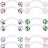 Ftovosyo Ftovosyo 14G 16Mm Glitter Bioflex Flexible Acrylic Curved Barbell Snake Eyes Tongue Nipple Ring Body Piercing Jewelry Retainer 8-36Pcs | Body Piercing Barbells