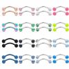 Prjndjw Prjndjw 48Pcs 14G Glow In The Dark Snake Eyes Tongue Rings Surgical Steel Curved Barbell Nipplerings Nipple Ring Body Piercing Jewelry For Women Men 14Mm 16Mm | Body Piercing Barbells