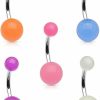 Forbidden Body Jewelry Forbidden Body Jewelry Belly Button Rings Glow In The Dark Belly Rings 14G Stainless Steel Women'S Navel Piercing 5-Pack | Body Piercing Barbells