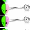 Melighting Melighting 4Pcs Tongue Rings 14G Tongue Piercing Jewelry Glow In The Dark Alien Tongue Jewelry Stainless Steel Tongue Bars For Women Body Piercing Jewelry | Body Piercing Barbells