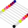 CrazyPiercing 10 Pcs Industrial Barbell Earrings 14G Bioflex Cartilage Earring Body Piercing Jewelry 38Mm Bar Colorful Acrylic Balls | Body Piercing Barbells