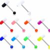 Amazon Melighting 10Pcs Pill Tongue Rings 14G Surgical Steel Tongue Piercing With Mix-Color Uv Shaped Tongue Ring With Ball Tongue Piercing Jewelry For Women Men Set | Body Piercing Barbells