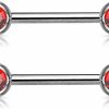 Forbidden Body Jewelry Forbidden Body Jewelry 14G Nipple Ring Barbells Set Of 2, Pair Of Cz 16Mm (5/8 Inch) Barbells With 6Mm Balls | Body Piercing Barbells