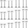 Ftovosyo Ftovosyo Labret Barbell 24Pcs Monroe Lip Barbell Ring Helix Earring Tragus Cartilage Studs Surgical Steel Piercing Jewelry For Women Men 20-12G | Body Piercing Barbells