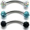 Ruifan Ruifan 16G Crystal Ferido Ball Curved Barbell Eyebrow Ear Ring Body Piercing Jewelry 8Mm 10Mm | Body Piercing Barbells