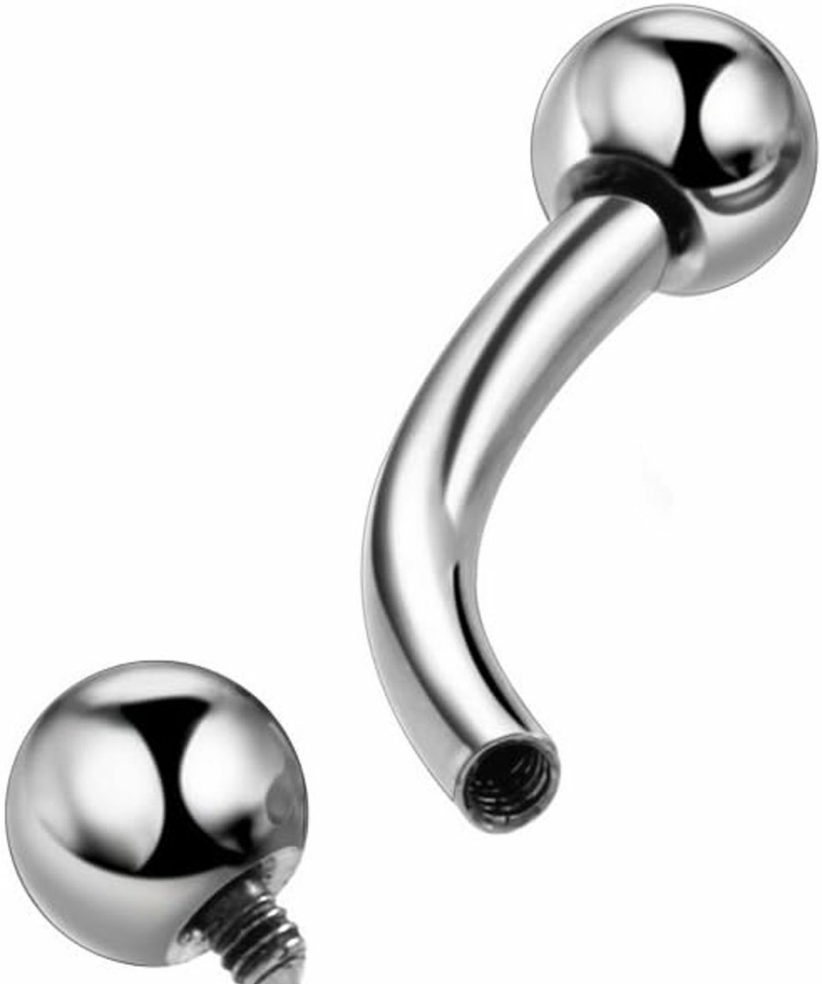 Pierced Owl Pierced Owl - 316L Stainless Steel 12-00Ga Large Gauge Internally Threaded Curved Barbell | Body Piercing Barbells