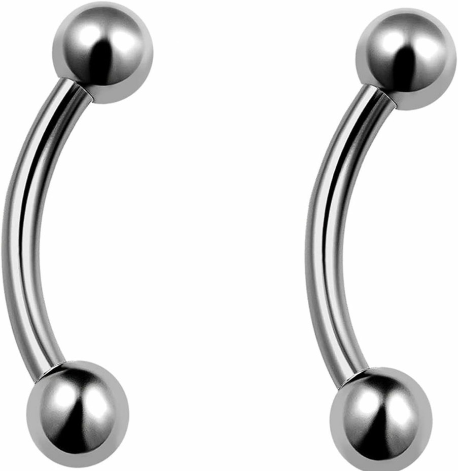 ZYTAIJEW 2Pcs 16G 6Mm/8Mm/10Mm/12Mm/14Mm G23 Titanium Internally Threaded 3Mm Ball/Bezel Cz/Cone/Prong Cz Helix Earrings Eyebrow Lip Navel Barbell Body Piercing | Body Piercing Barbells