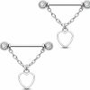 CM Crareesi Mania Cm Crareesi Mania Chain Nipple Ring 316L Stainless Steel Nipple Chain Rings 14G Dangle Nipple Piercing Jewelry Silver Nipple Barbells For Women | Body Piercing Barbells