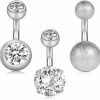 Gnoliew Gnoliew 14G 6Mm 1/4 Inch Short Belly Button Rings 316L Surgical Steel Navel Rings 3Pcs-6Pcs | Body Piercing Barbells