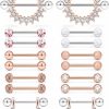 Prjndjw Prjndjw 14G/16G, 9/16In(14Mm) L, 8 Pairs 5Mm Ball Surgical Steel Nipplerings Nipple Tongue Rings Cz Acrylic Barbell Body Piercing Jewelry | Body Piercing Barbells