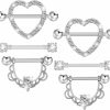 Yolev 3 Pairs Stainless Steel Nipple Rings Nipple Bars Body Piercing Jewelry Barbell Nipplerings Piercing Jewellery For Women Men | Body Piercing Barbells