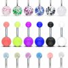 Ftovosyo Ftovosyo Glow In The Dark Belly Rings Surgical Steel Belly Button Rings For Women Girls Navel Bars Body Piercing Jewelry 14 Gauge 18 Pieces | Body Piercing Barbells